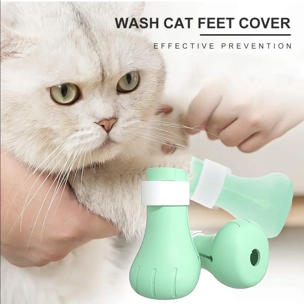 🎉HP🎉 Cat Grooming Mesh Bag and 4 Pcs Anti-Scratch Cat Shoes Silicone Boots